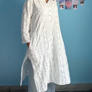 White Chikankari Kurta