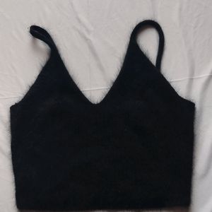 Black Sleeveless Crop Top