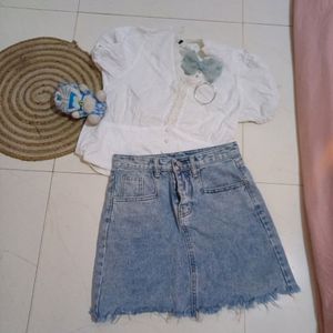 Denim Short Skirt