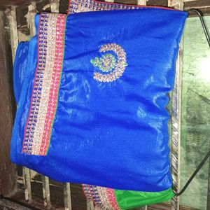 Blue & Green Attractive Saree