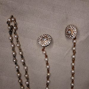 American Diamond And Peral Mang Tika Set Of 2