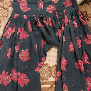 Black Floral Kurta And Patiala Salwar