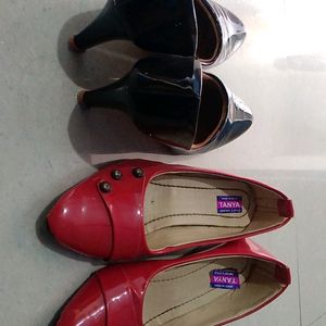 New Party wear Red And Black Heels For Women