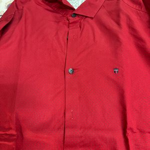 Louis Phillips, Red Colour Party Wear Shirt