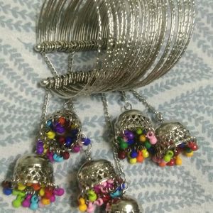 Silver Multi bangle - Multi colour