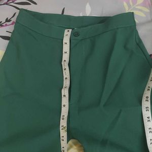 Green Straight Trousers High waist