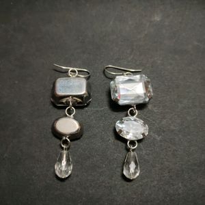 Crystal With Silver Plated Earring (Unused)