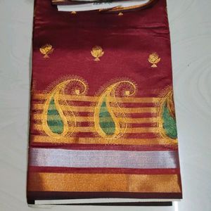 New Saree With Unstitched Blouse Piece