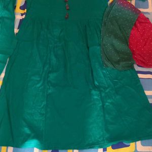 Xxl Frock Suit With Double Shades Dupatta