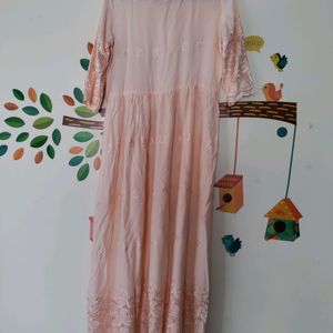 Price Drop !! Beautiful Peach Colour Chikankari Ku