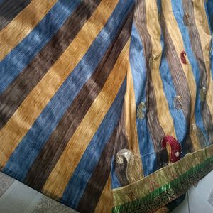 Raw Silk Saree With Multi Colour