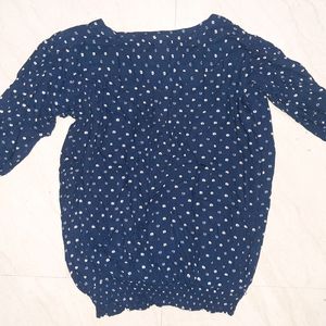 Navy Blue Balloon Fit Top