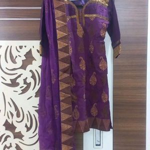 Purple Heavy Suit With Dupatta