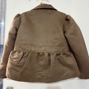 YK Suede Jacket 4-5yrs In Olive /khakhi Color