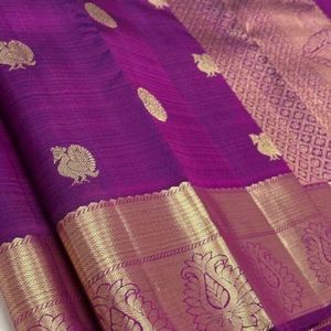 Pure Kanjeeveram Saree💜🩵