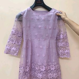 PURPLE ORGANZA KURTA