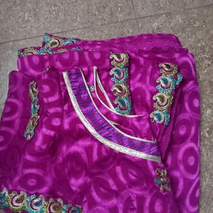 Saree With Striched Blouse