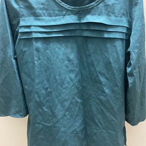 99 SALE Stylish Pleated Allen Solly Top, Teal Colo