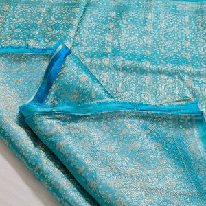 Festive Women Blue Art Silk Zari Embroidered Saree