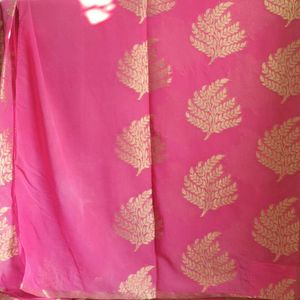 Pink Colour Georgette Saree