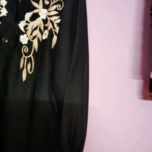 Abaya Black Color With Embroidery Work