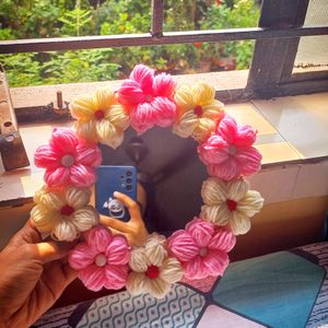 Aesthetic Mirror Wool Flower Handmade🌷