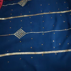 New Saree Blue Colour