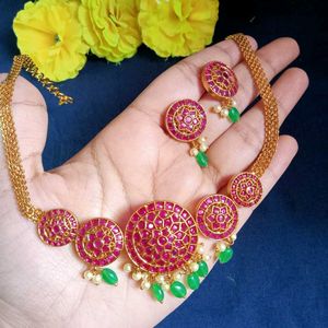 Kempu Work Necklace