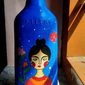 Floral Girl Bottle Art