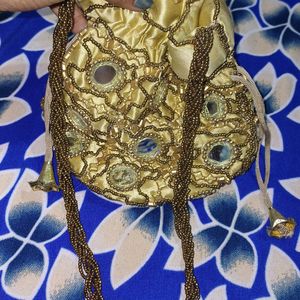 Golden Potly Bag For Party