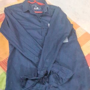 Doodle Navy Blue One Side Pocket Shirt