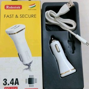 New Car Travel Charger With Data Cable