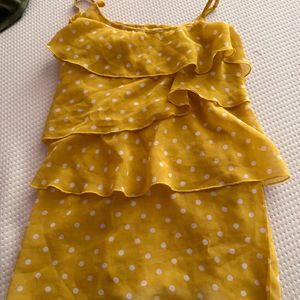 Polka Dot Top With Ruffles