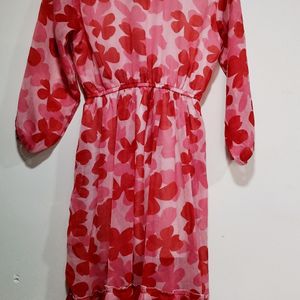 Floral Red Dress/korean