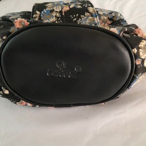 Black Floral Printed Sling Bag (Women's)