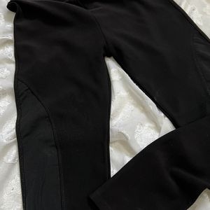 Black Sports Wear Pant With Mesh Pattern