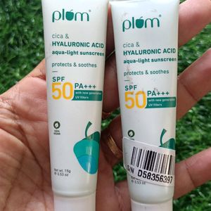 Plum Cica & Hyaluronic Acid Aqua Light Sunscreen