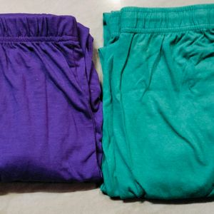 2 Purple Nd Green Leggings