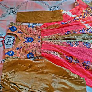 Ethenic Gown With Dupatta And Pent