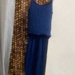 Blue Cotton Jump Suit