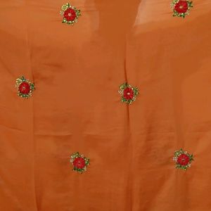 Orange Colour Wedding Saree