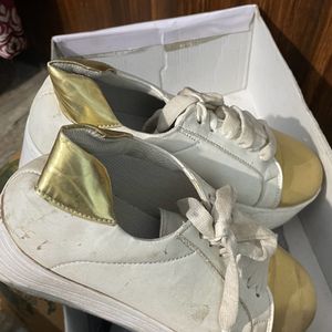 White Platform Casual Shoes