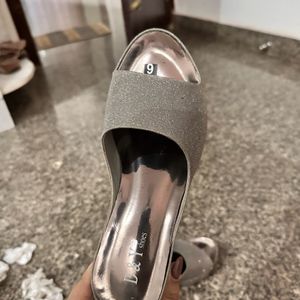 Silver Shimmey party heels