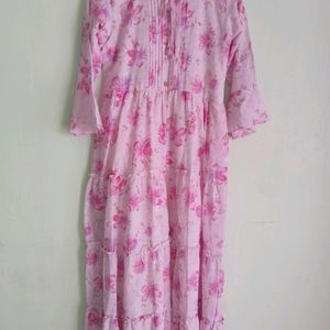 Pink Floral Design Maxi