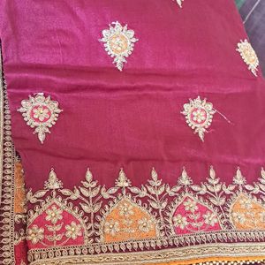 New Maroon Saree