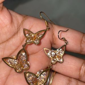 Butterfly Shape Diamond Earrings