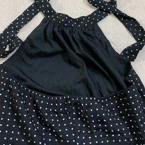 Backless Polka Dot Black Dress