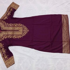 Vishudh Brand Plum Gold Kurta