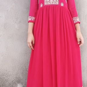 Lucknowi Work Chiffon Gown