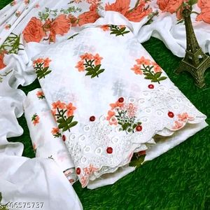 Trendy Stylish Fashionable Embroidered Cotton Dres